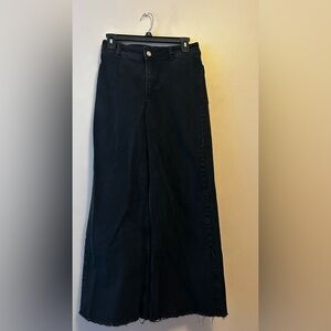 Mango Black high rise Wide leg jeans